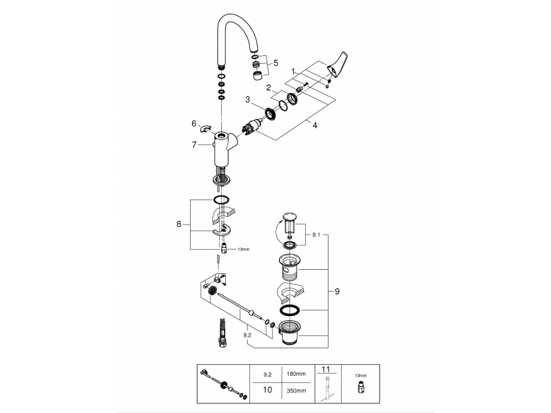 GROHE Смесител за умивалник S-размер BAUFLOW 23753000