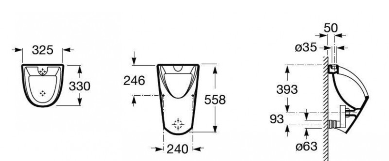 ROCA CHIC Писоар със скрито водоподаване 35945J000
