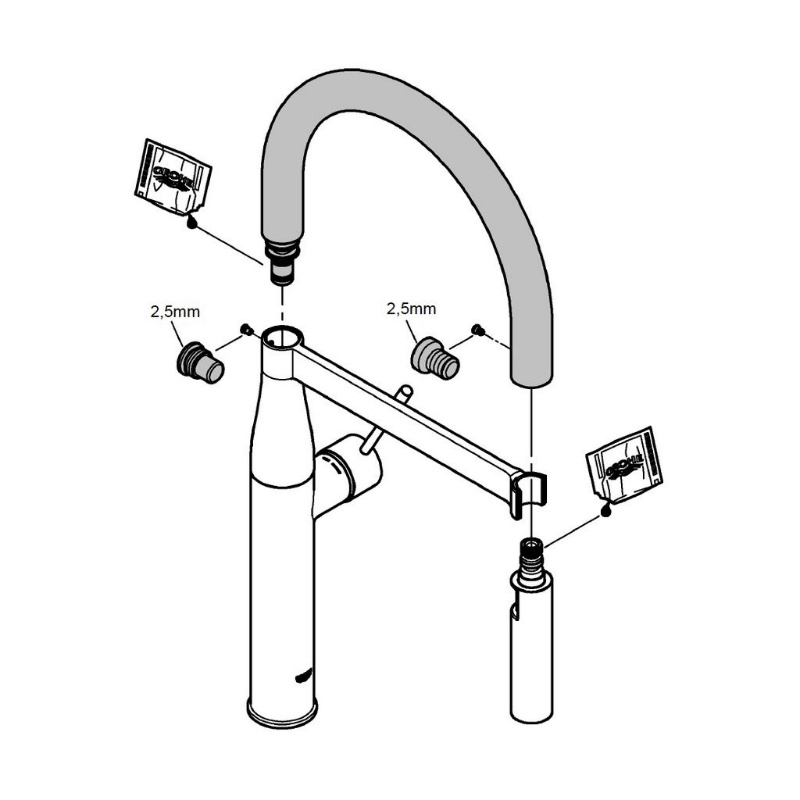 GROHE Шлаух за кухненски чучур за 30294000 / РОЗОВО GROHEFLEXX ESSENCE 30321DP0