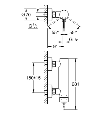 GROHE Смесител за душ едноръкохватков ESSENCE 33636001