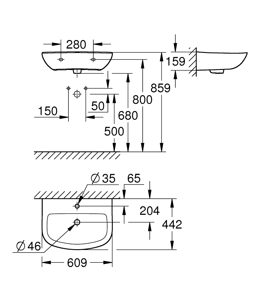 GROHE Умивалник 60 BAU CERAMIC 39421000
