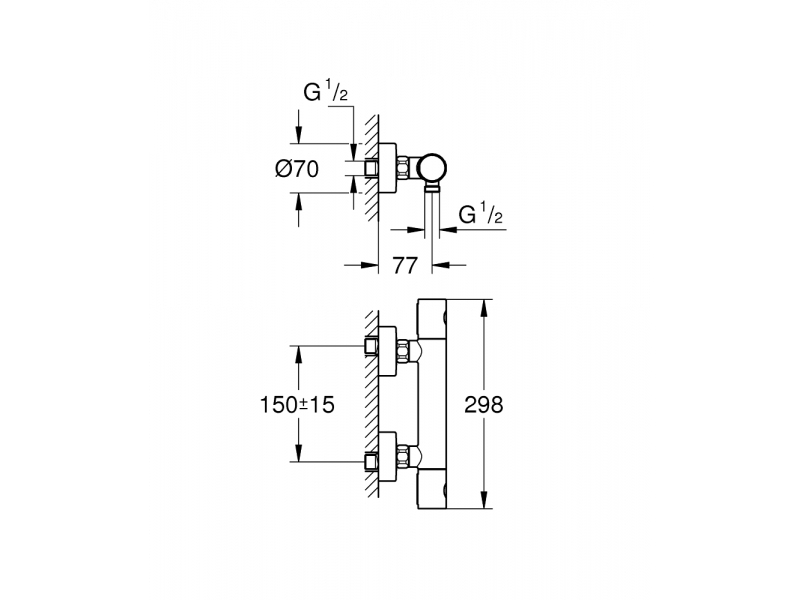 GROHE Термостатен смесител за душ, 1/2″ GROHTHERM 800 COSMOPOLITAN 34765000