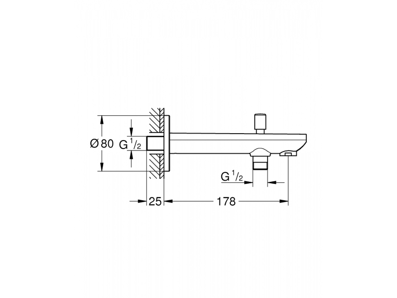 GROHE Чучур за вана BAUCOSMOPOLITAN 13255001