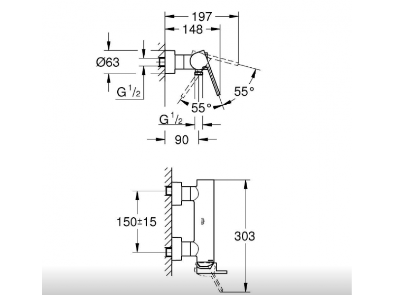 GROHE Смесител за душ GROHE PLUS 33577003