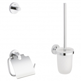 GROHE аксесоари 3 в 1 ESSENTIALS тоал. четка с поставка, закачалка и поставка за хартия 40407001