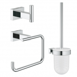 GROHE аксесоари 3 в 1 ESSENTIALS CUBE с тоал. четка, закачалка и поставка за хартия 40757001