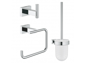 GROHE аксесоари 3 в 1 ESSENTIALS CUBE с тоал. четка, закачалка и поставка за хартия 40757001
