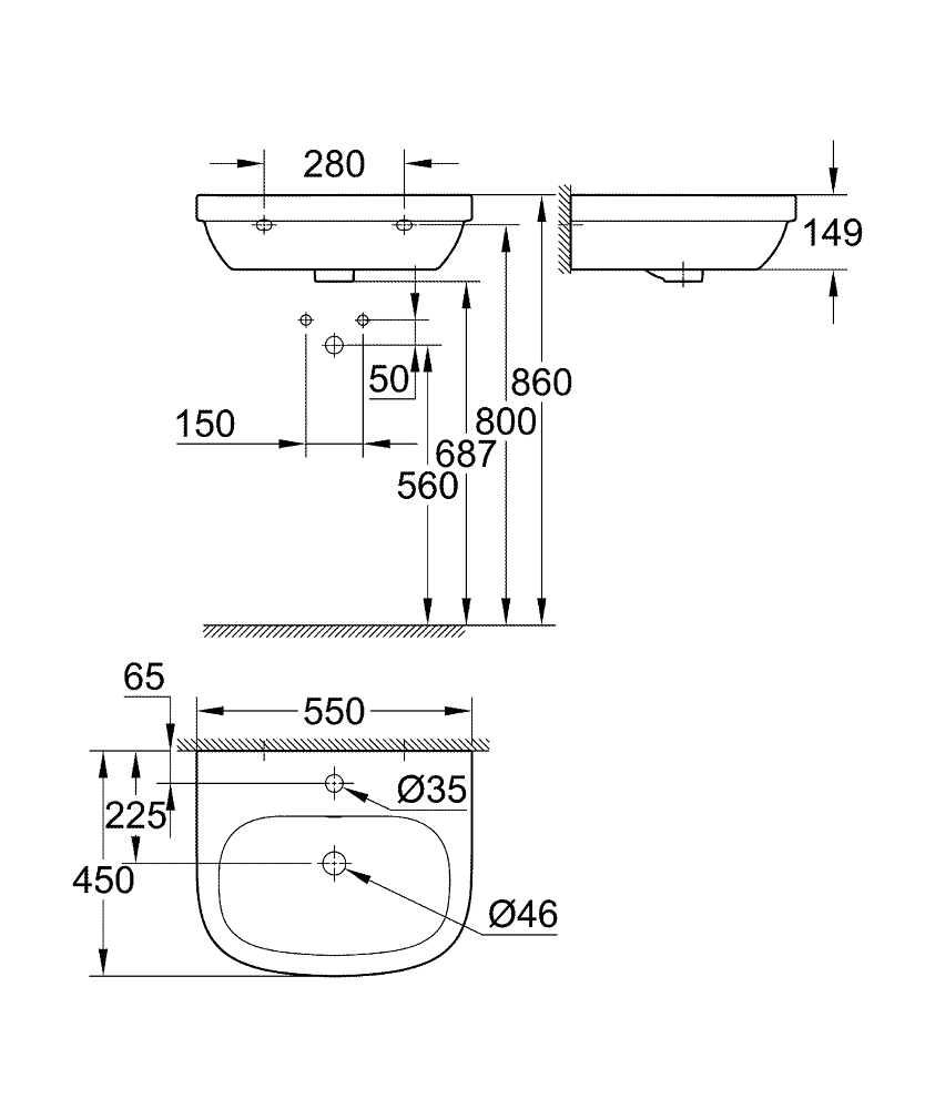 GROHE Умивалник 55 EURO CERAMIC 39336000 | E-Vamex
