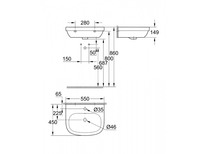 GROHE Умивалник 55 EURO CERAMIC 39336000 | E-Vamex