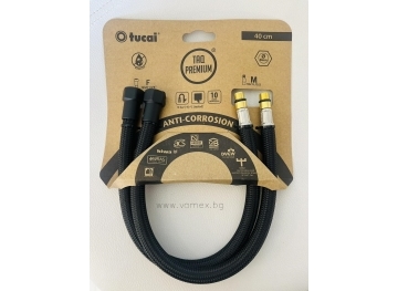 Мека връзка компл. 2 бр. GRIFACB PREMIUM BLACK цвят черен с гайка черен мат  Ж3/8-M10X1 400мм. ф8 209976