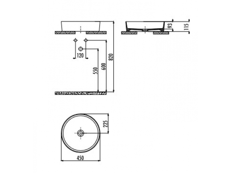 Умивалник тип купа Loop 45 см – Anthracite / антрацит
