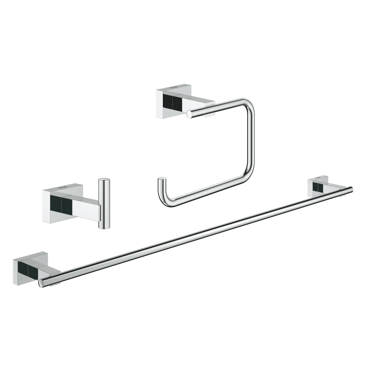 GROHE аксесоари 3 в 1 ESSENTIALS CUBE с поставка за хавлии, закачалка и поставка за хартия 40777001
