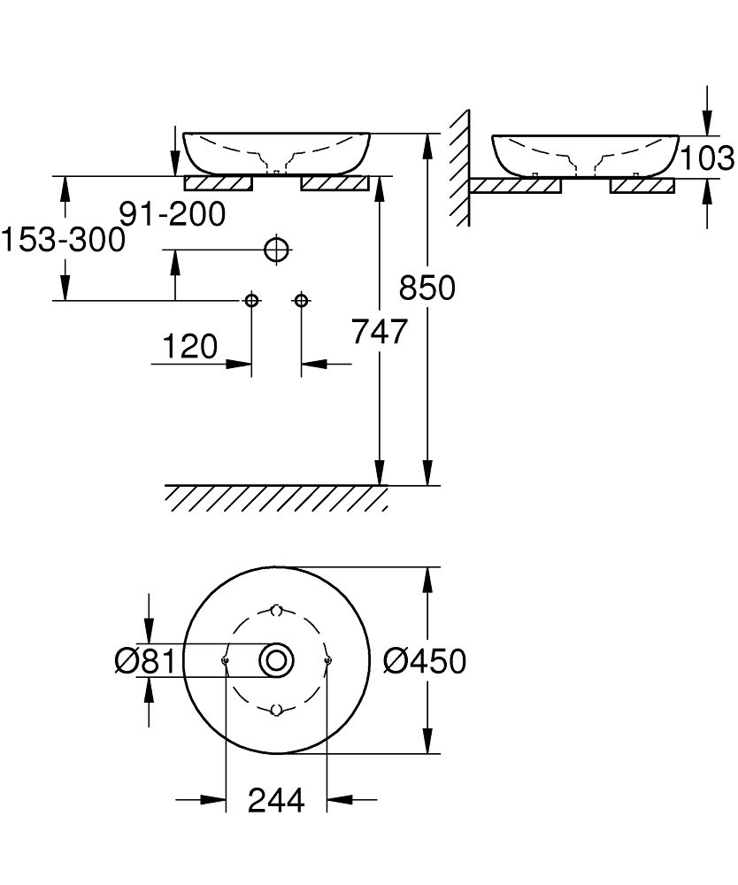 GROHE Умивалник 45 ESSENCE 3960900H