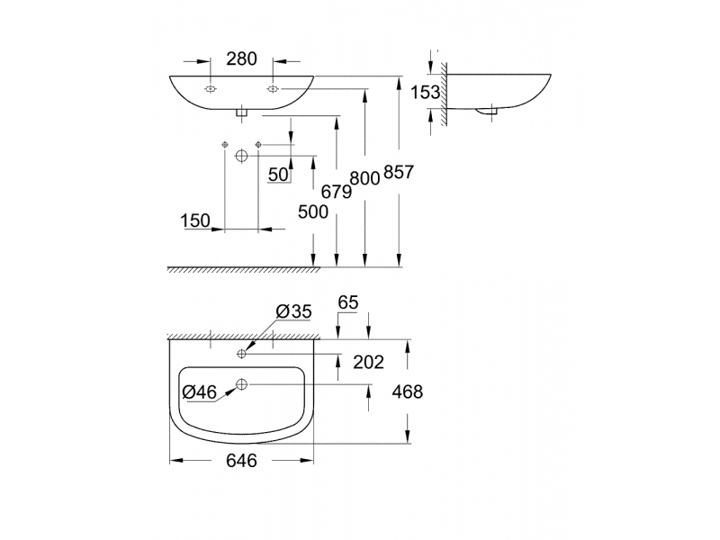 GROHE Умивалник 65 BAU CERAMIC 39420000