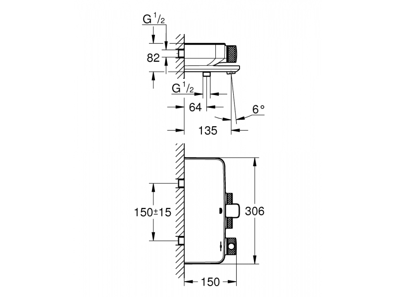 GROHE Термостатен смесител за вана/душ 1/2" GROHTHERM SMARTCONTROL 34718000