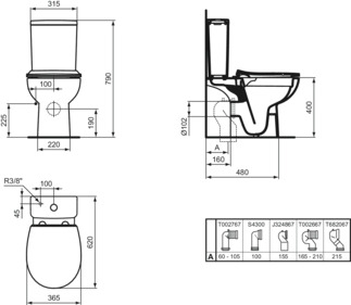 WC комплект Eurovit+ RimLS+   Ideal Standard W007501