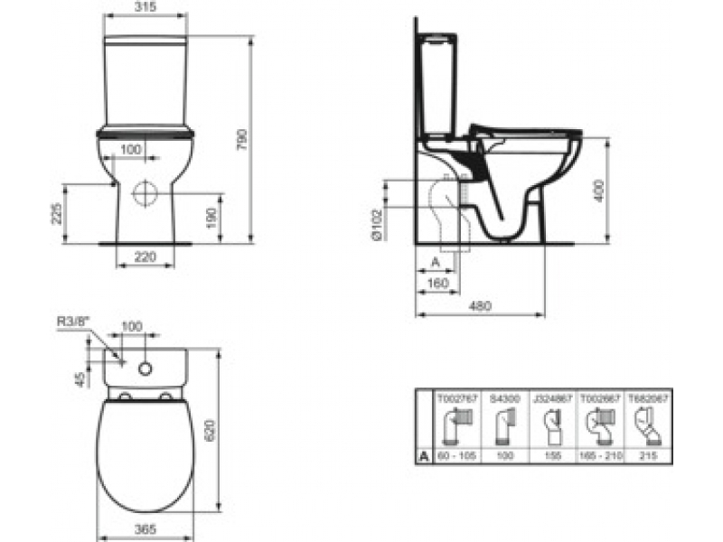WC комплект Eurovit+ RimLS+   Ideal Standard W007501