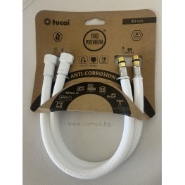 Мека връзка компл. 2 бр. GRIFACB PREMIUM WHITE цвят бял с кайка бял мат  Ж3/8-M10X1-400мм ф8 209977