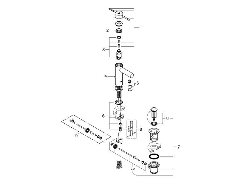 GROHE Смесител за умивалник S - размер ESSENCE 32898001