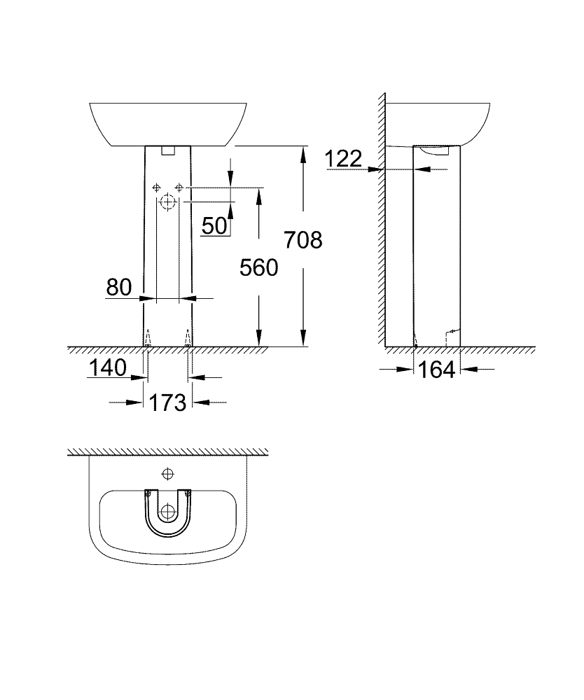 GROHE Пиедестал BAU CERAMIC 39425000 | E-Vamex